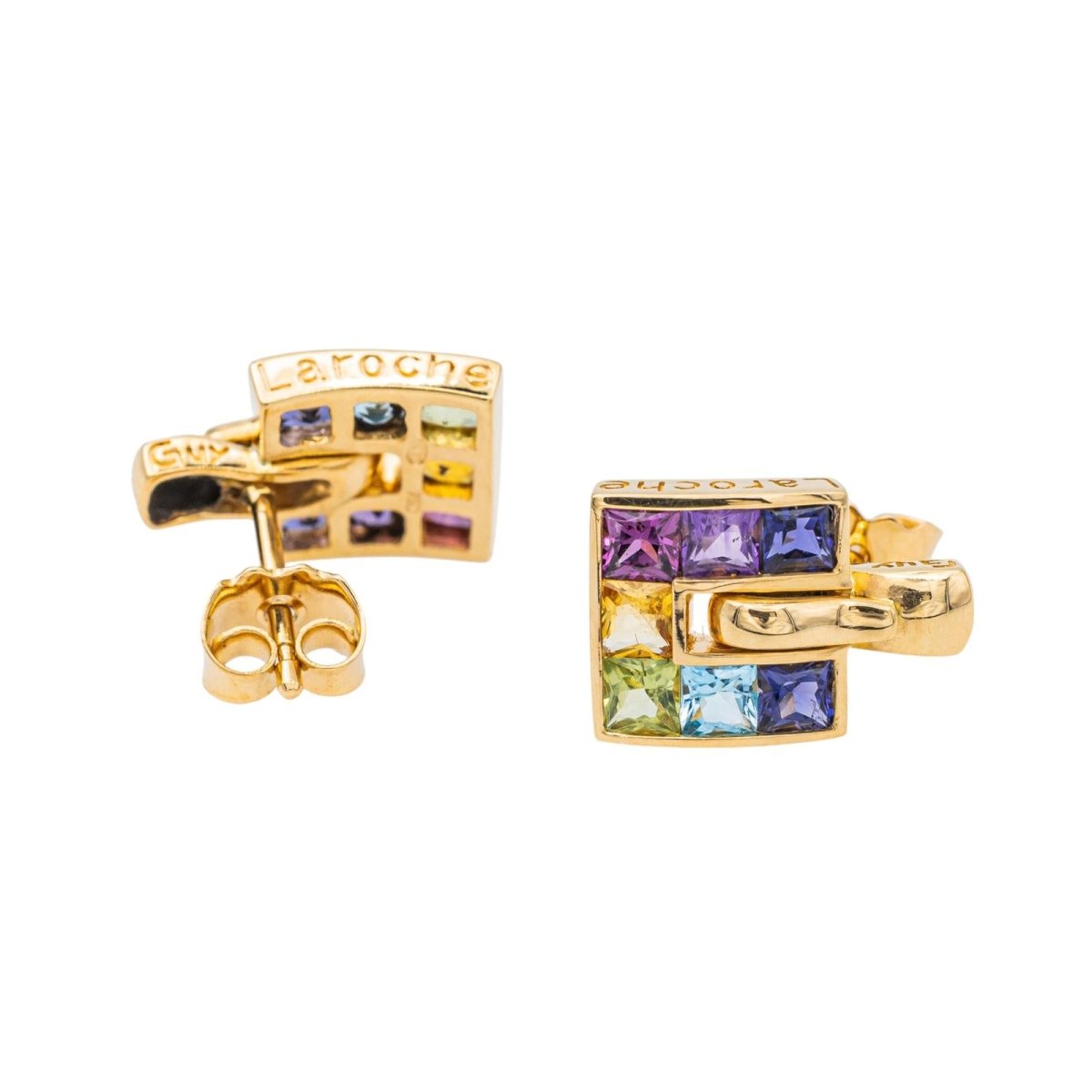 Boucles d'oreilles Guy Laroche Or Jaune avec Cordiérite - Castafiore