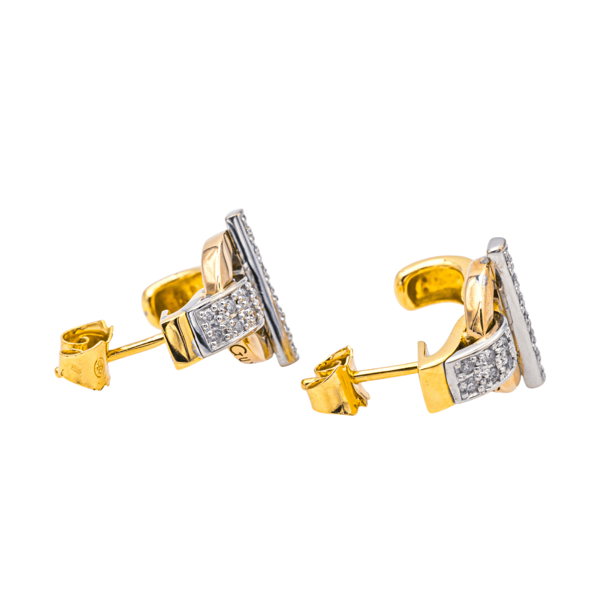 Boucles d'oreilles GUY LAROCHE trois ors et diamants - Castafiore