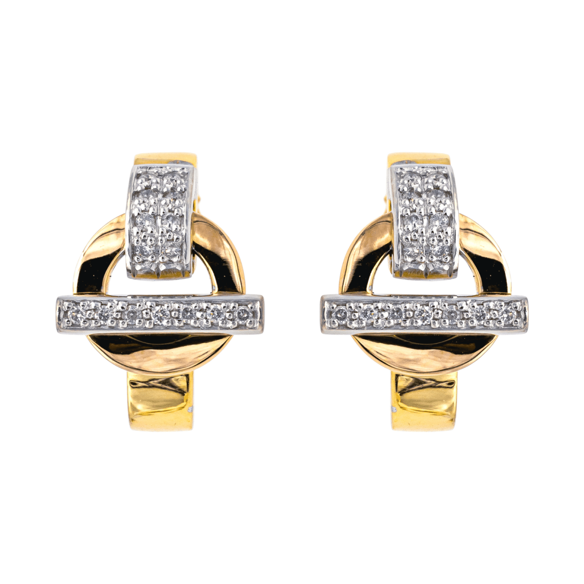 Boucles d'oreilles GUY LAROCHE trois ors et diamants - Castafiore