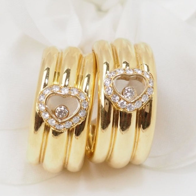 Boucles d'oreilles Happy Diamonds de Chopard en or jaune et diamants - Castafiore