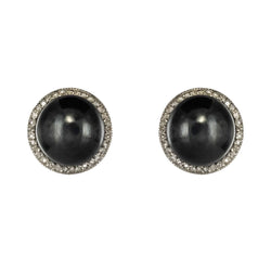 Boucles d'oreilles HÉMATITES Puces en or jaune et platine - Castafiore