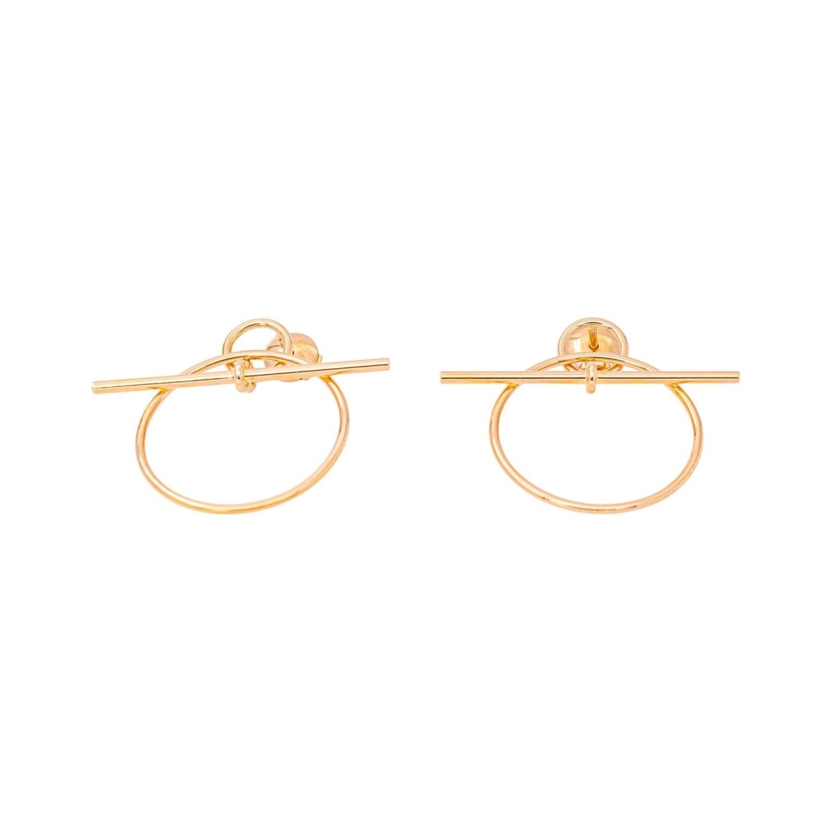 Boucles d'oreilles HERMÈS "Loop" en or rose - Castafiore