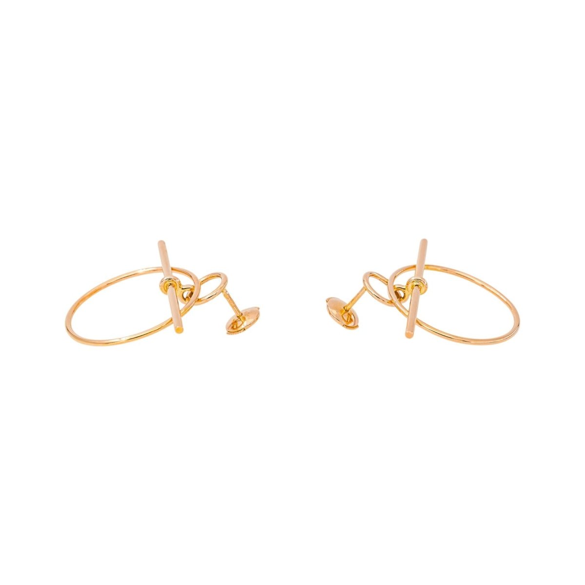 Boucles d'oreilles HERMÈS "Loop" en or rose - Castafiore