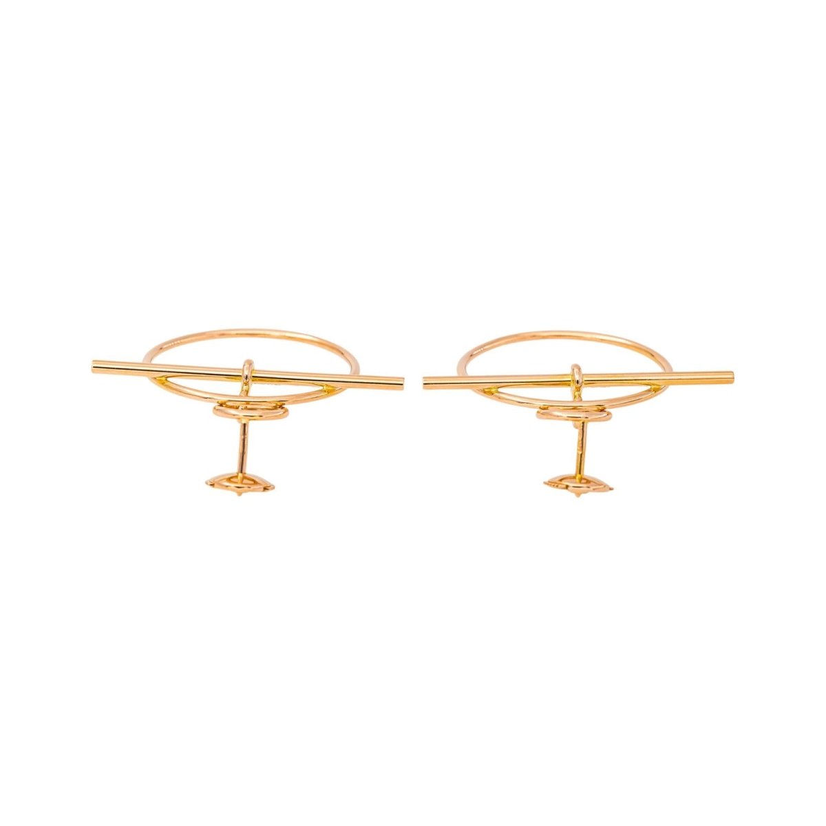 Boucles d'oreilles HERMÈS "Loop" en or rose - Castafiore