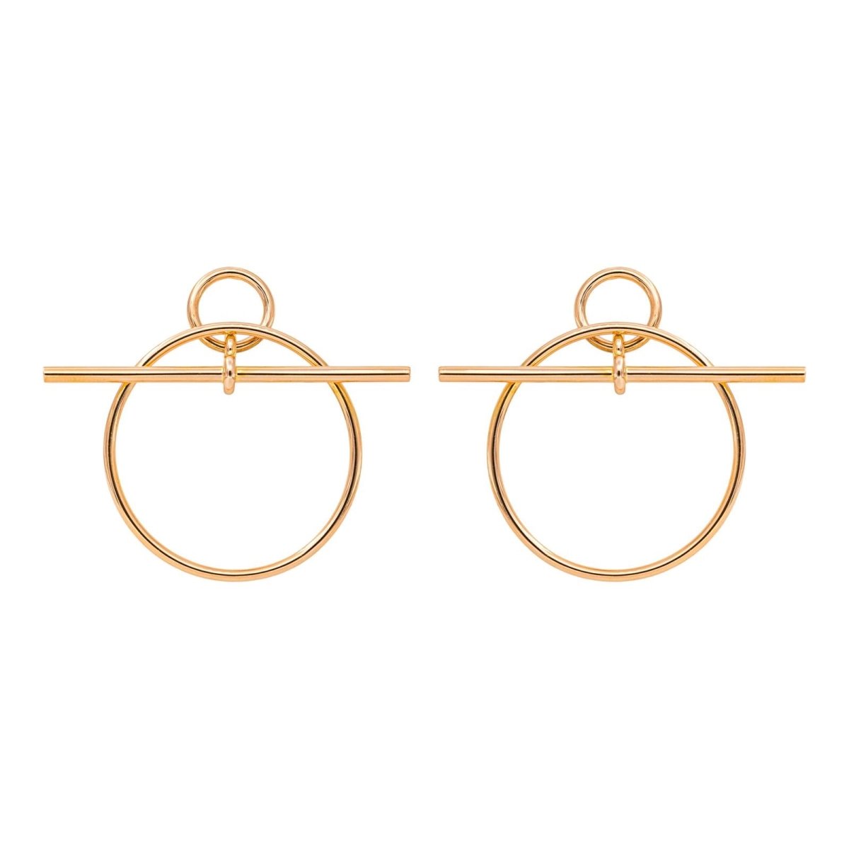 Boucles d'oreilles HERMÈS "Loop" en or rose - Castafiore