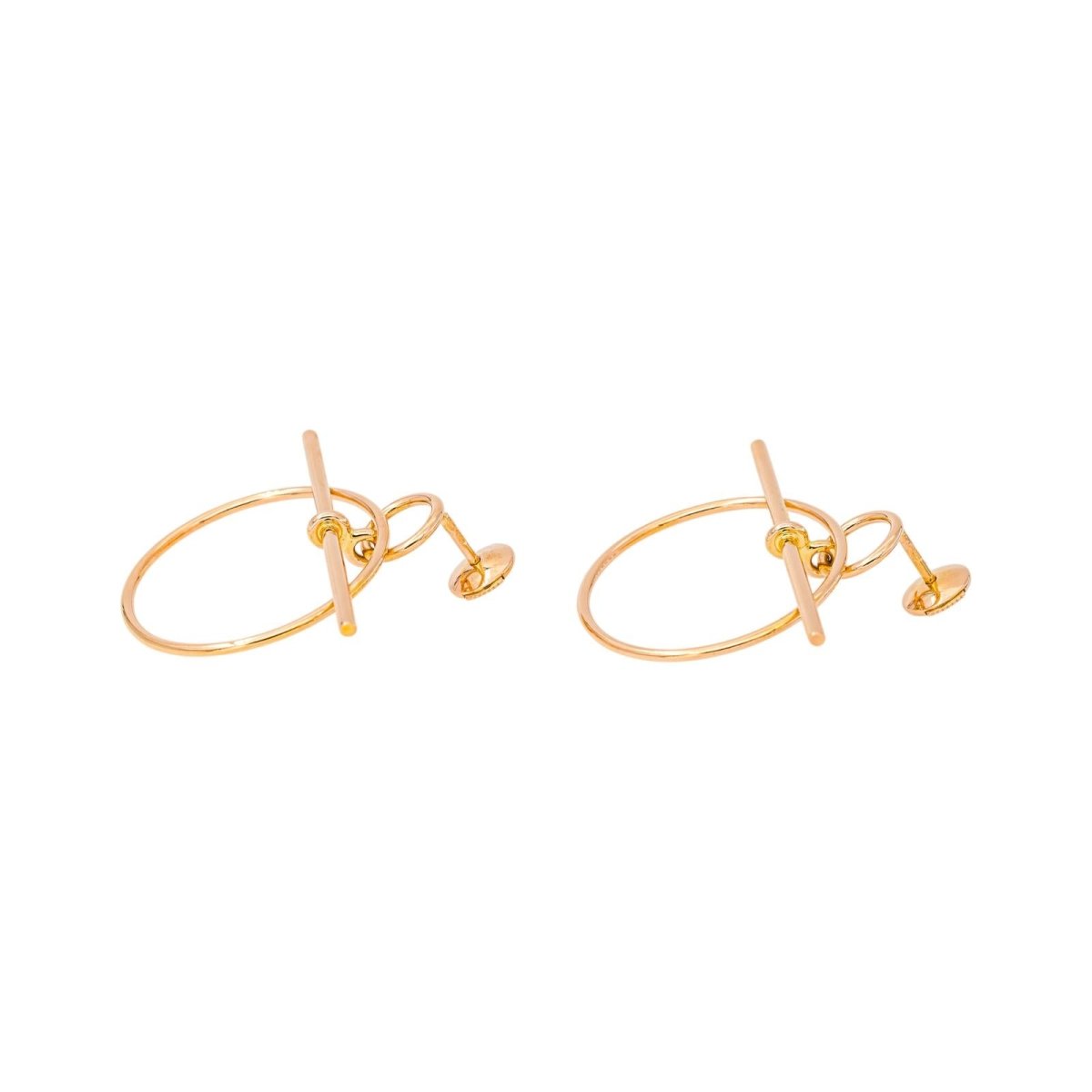 Boucles d'oreilles HERMÈS "Loop" en or rose - Castafiore