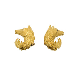 Boucles d'oreilles HERMÈS Vintage Cheval en or jaune - Castafiore