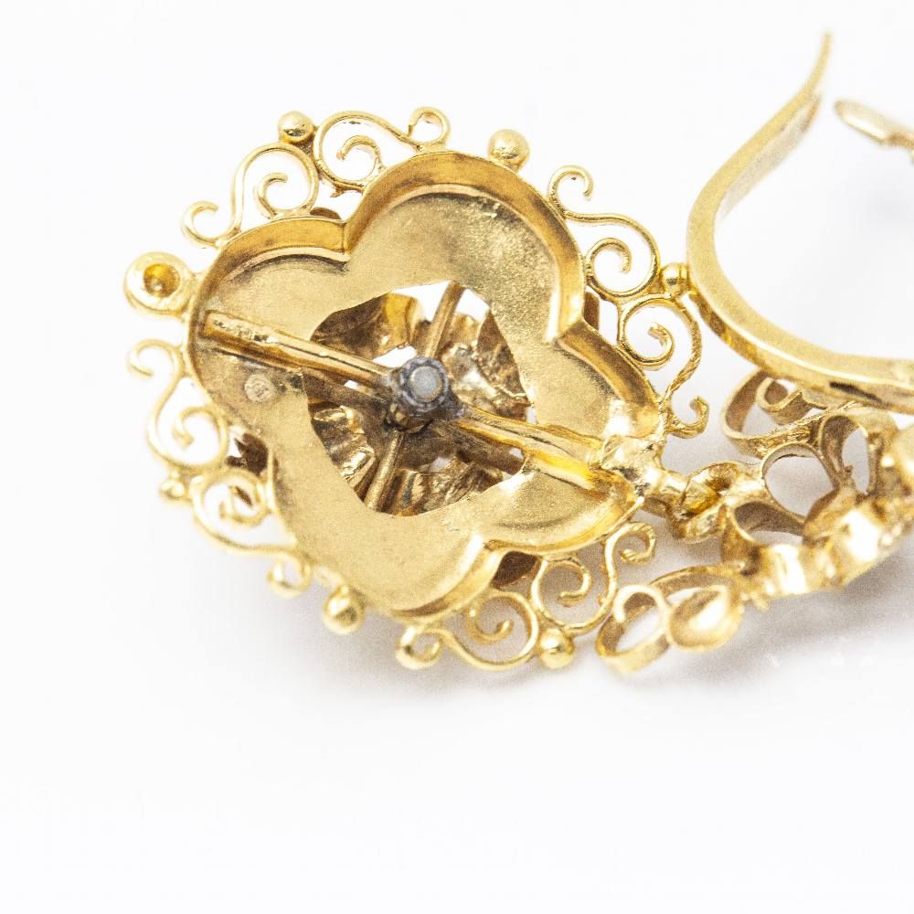 Boucles d'oreilles ISABELINOS 1800 en or et diamants - Castafiore