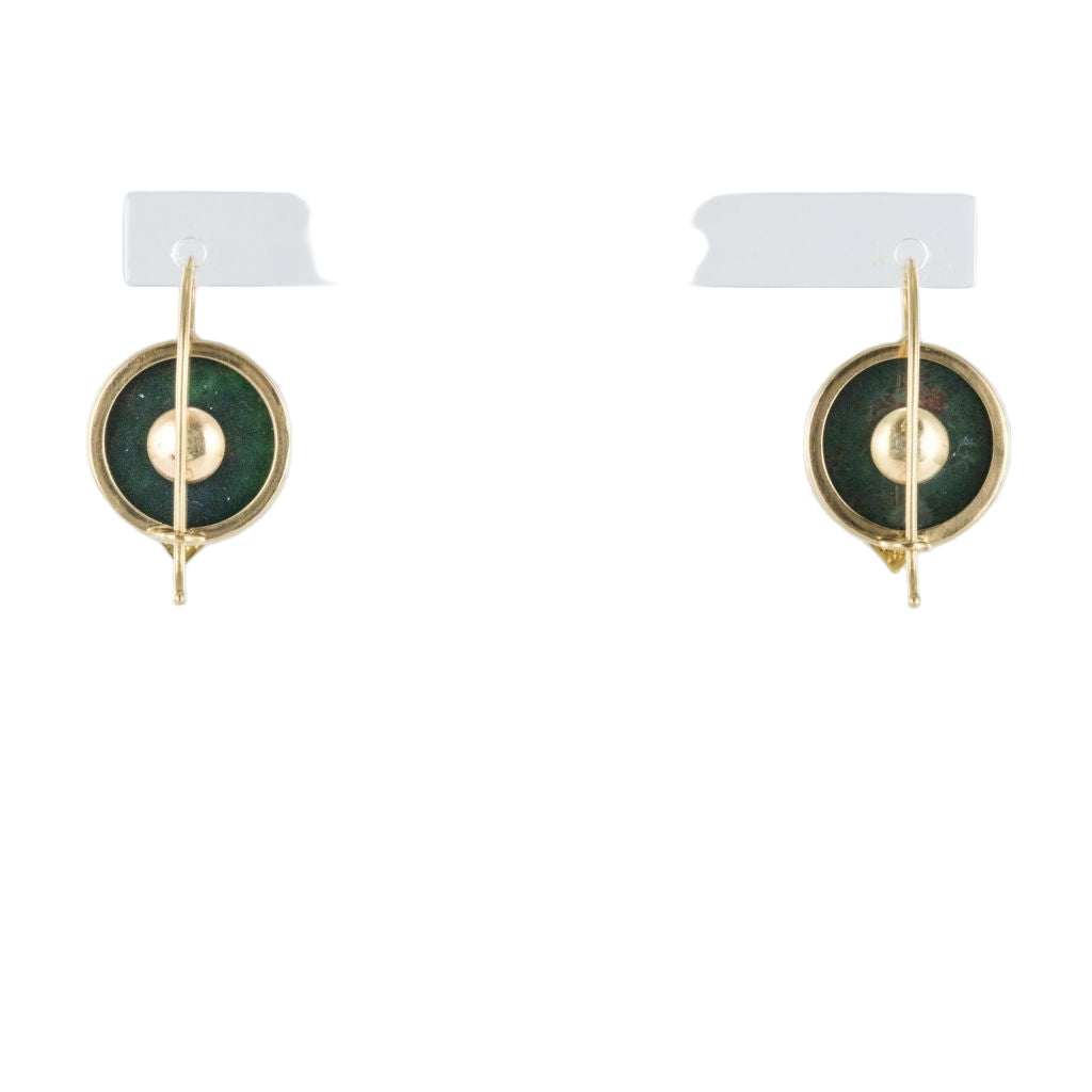 Boucles d'oreilles Jaspes sanguins et cadenas en or jaune - Castafiore