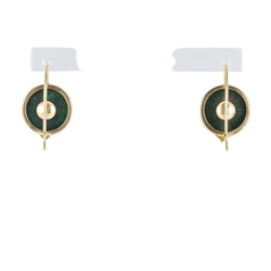 Boucles d'oreilles Jaspes sanguins et cadenas en or jaune - Castafiore