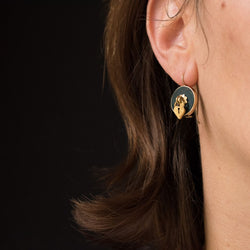 Boucles d'oreilles Jaspes sanguins et cadenas en or jaune - Castafiore