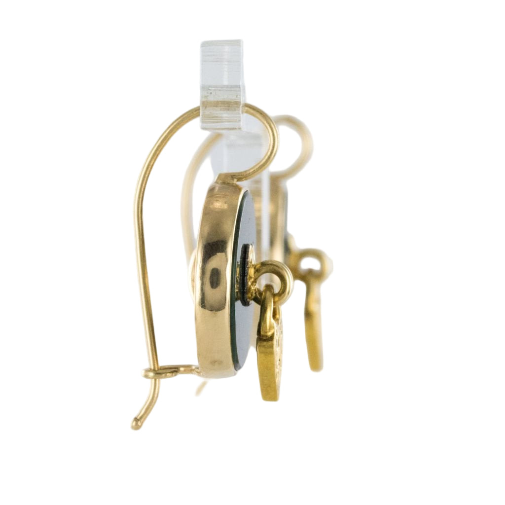 Boucles d'oreilles Jaspes sanguins et cadenas en or jaune - Castafiore