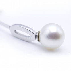 Boucles d'oreilles longues en or blanc et perles - Castafiore