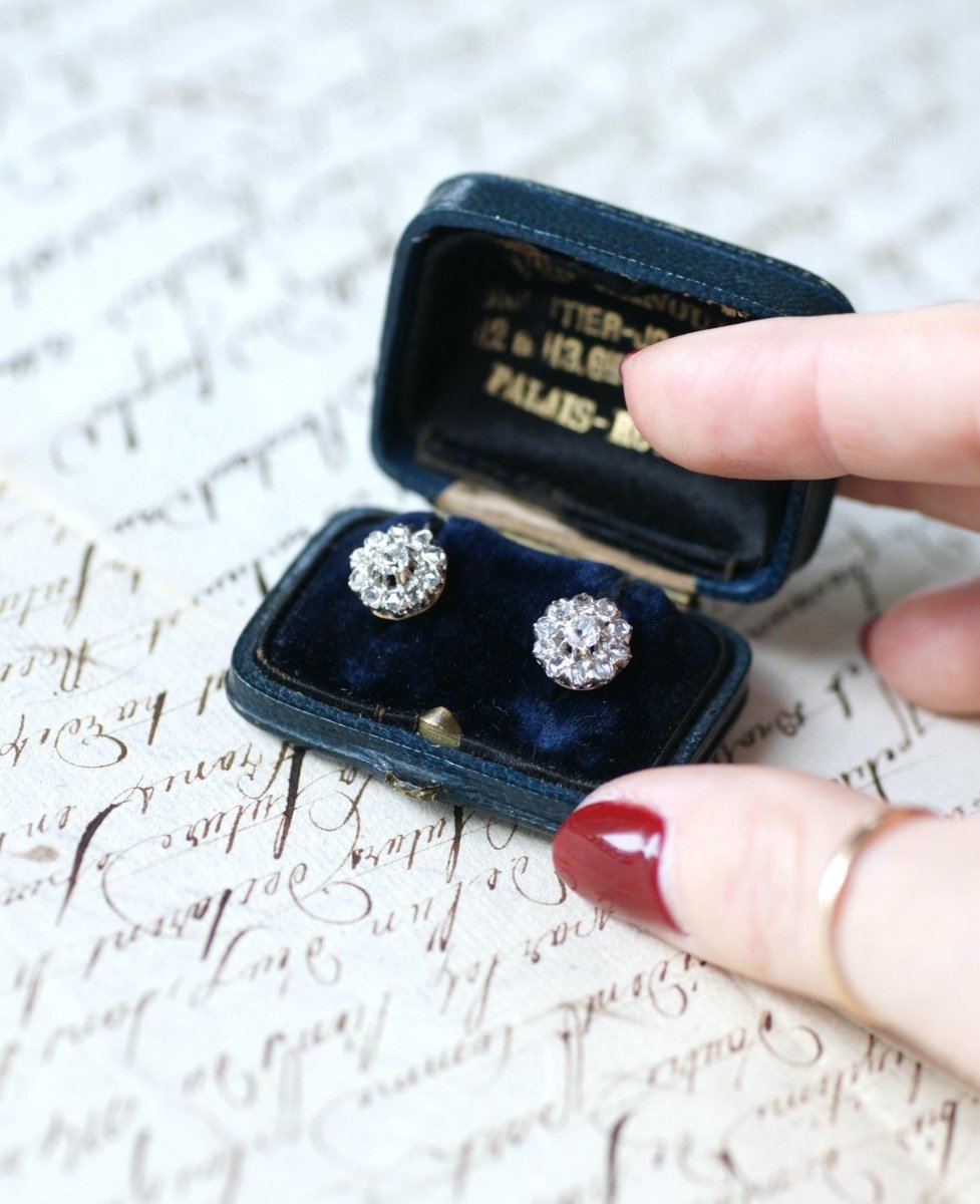 Boucles d'Oreilles Marguerite Diamants 0.70 Ct - Castafiore