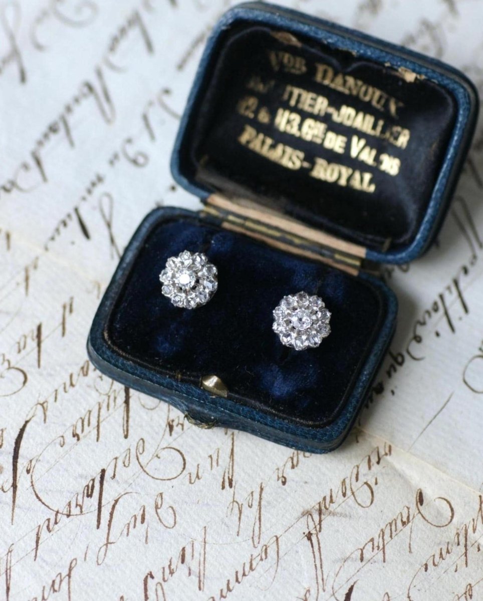 Boucles d'Oreilles Marguerite Diamants 0.70 Ct - Castafiore