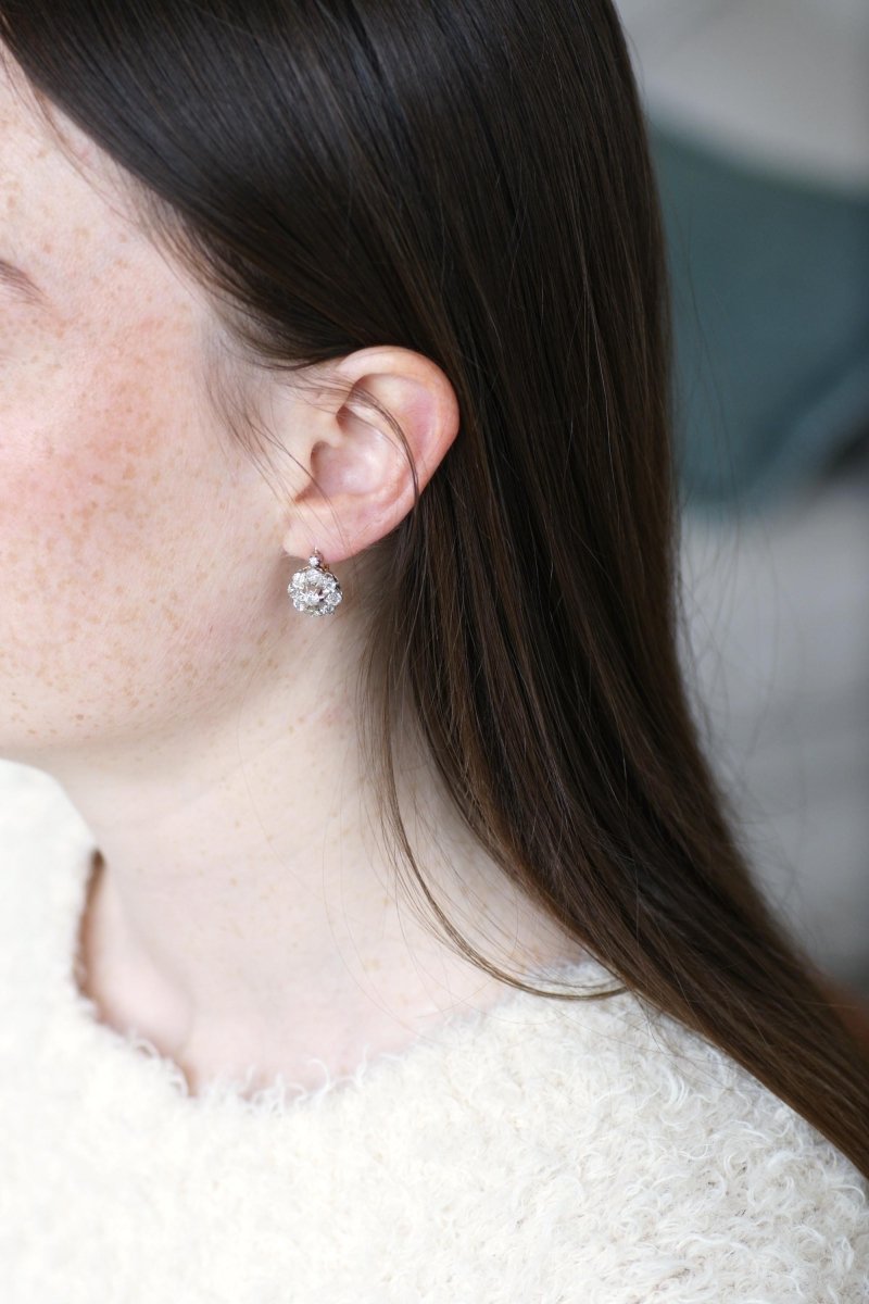 Boucles d'Oreilles Marguerite Diamants 3.00 Cts - Castafiore