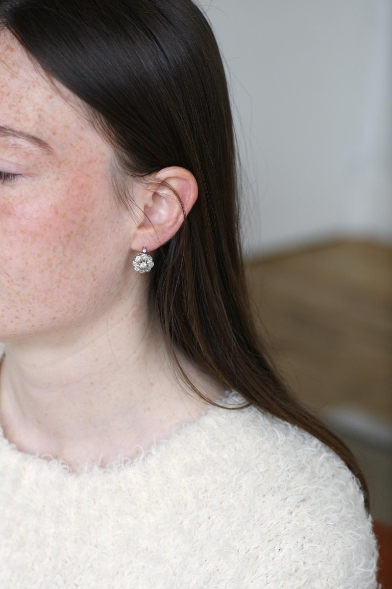 Boucles d'Oreilles Marguerite Diamants 3.00 Cts - Castafiore