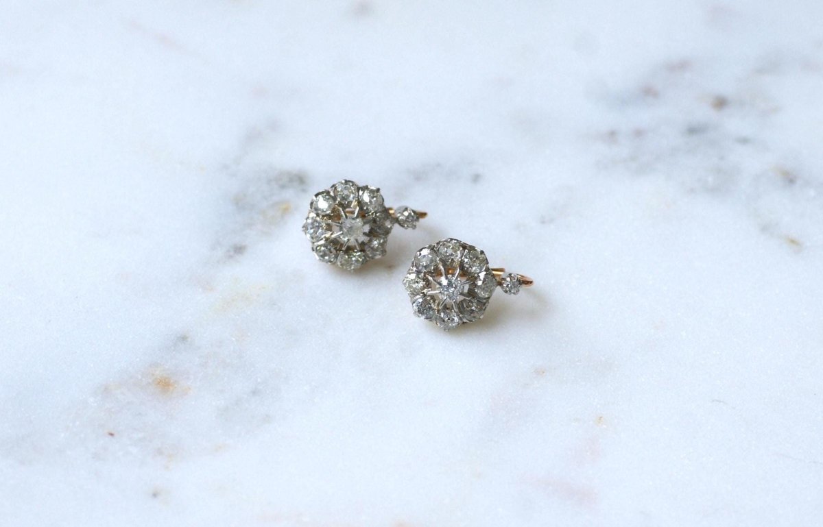 Boucles d'Oreilles Marguerite Diamants 3.00 Cts - Castafiore