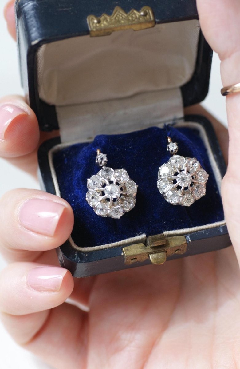 Boucles d'Oreilles Marguerite Diamants 3.00 Cts - Castafiore