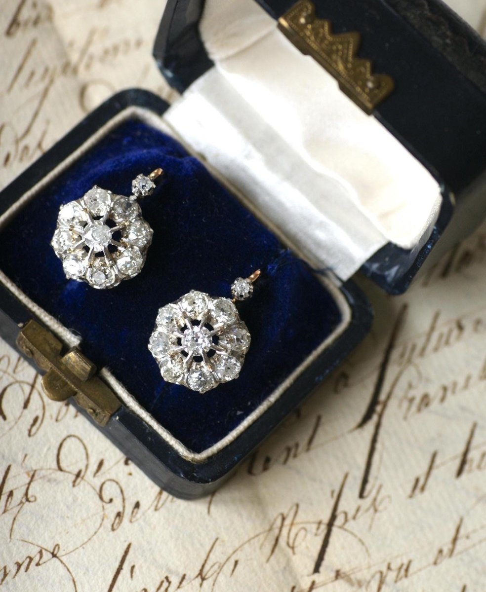 Boucles d'Oreilles Marguerite Diamants 3.00 Cts - Castafiore