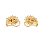 Boucles d'oreilles Marguerite Or jaune Grenat - Castafiore