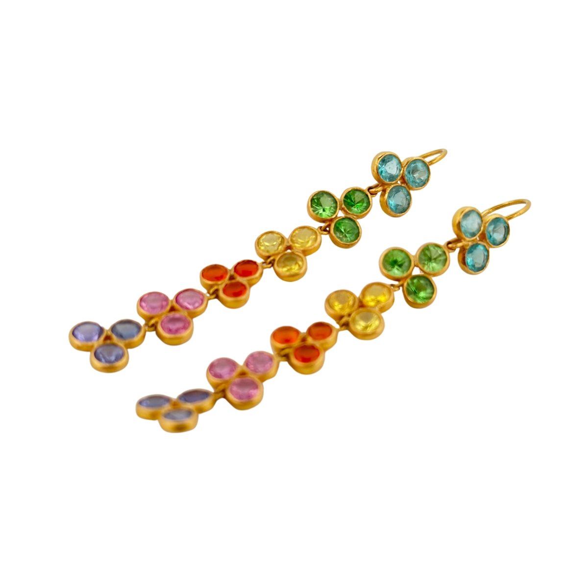 Boucles d'oreilles Marie-Hélène de Taillac en or jaune et pierres fines - Castafiore