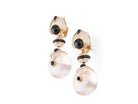 Boucles d'oreilles MARINA B. en or jaune, quartz, onyx et diamants - Castafiore