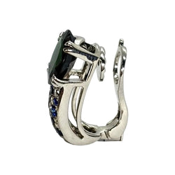 Boucles d'oreilles MAUBOUSSIN en or blanc saphir et diamants - Castafiore