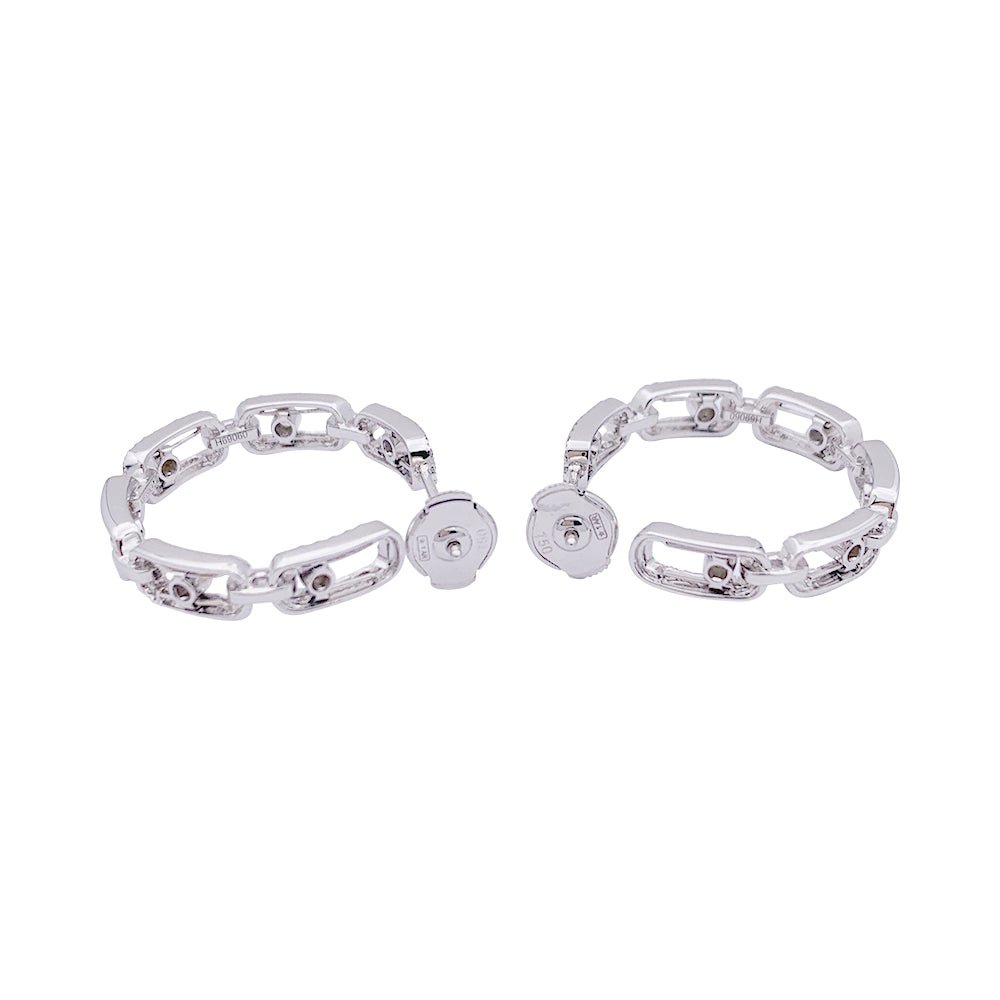 Boucles d'oreilles Messika, "Move Link", or blanc, diamants. - Castafiore