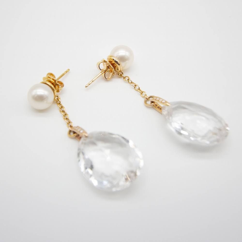 Boucles d'oreilles MIMI avec perles et diamants - Castafiore