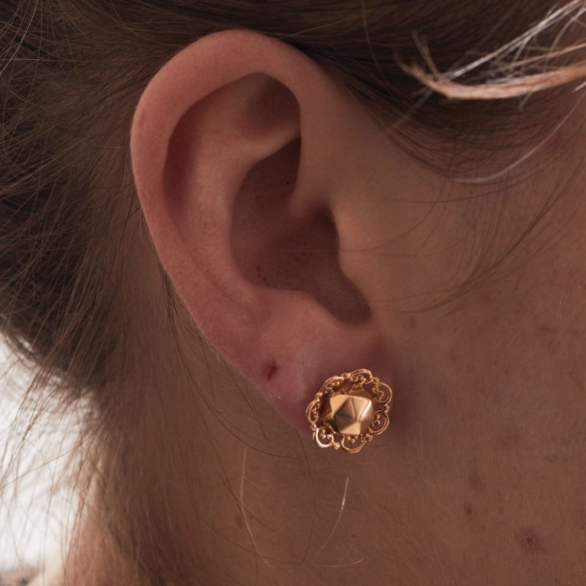 Boucles d'oreilles NAPOLÉON III en or rose - Castafiore