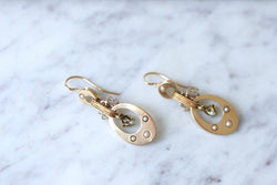 Boucles d'oreilles Napoléon III, or rose et perles - Castafiore