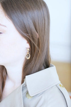 Boucles d'oreilles Napoléon III, or rose et perles - Castafiore