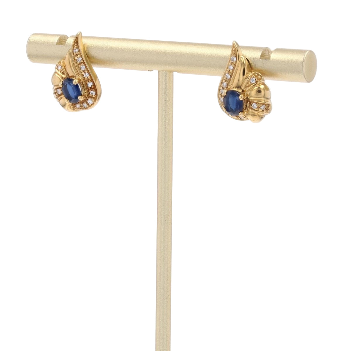 Boucles d'oreilles NŒUD en or jaune saphirs et diamants - Castafiore