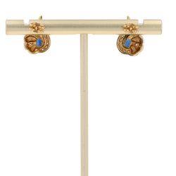 Boucles d'oreilles NŒUD en or jaune saphirs et diamants - Castafiore