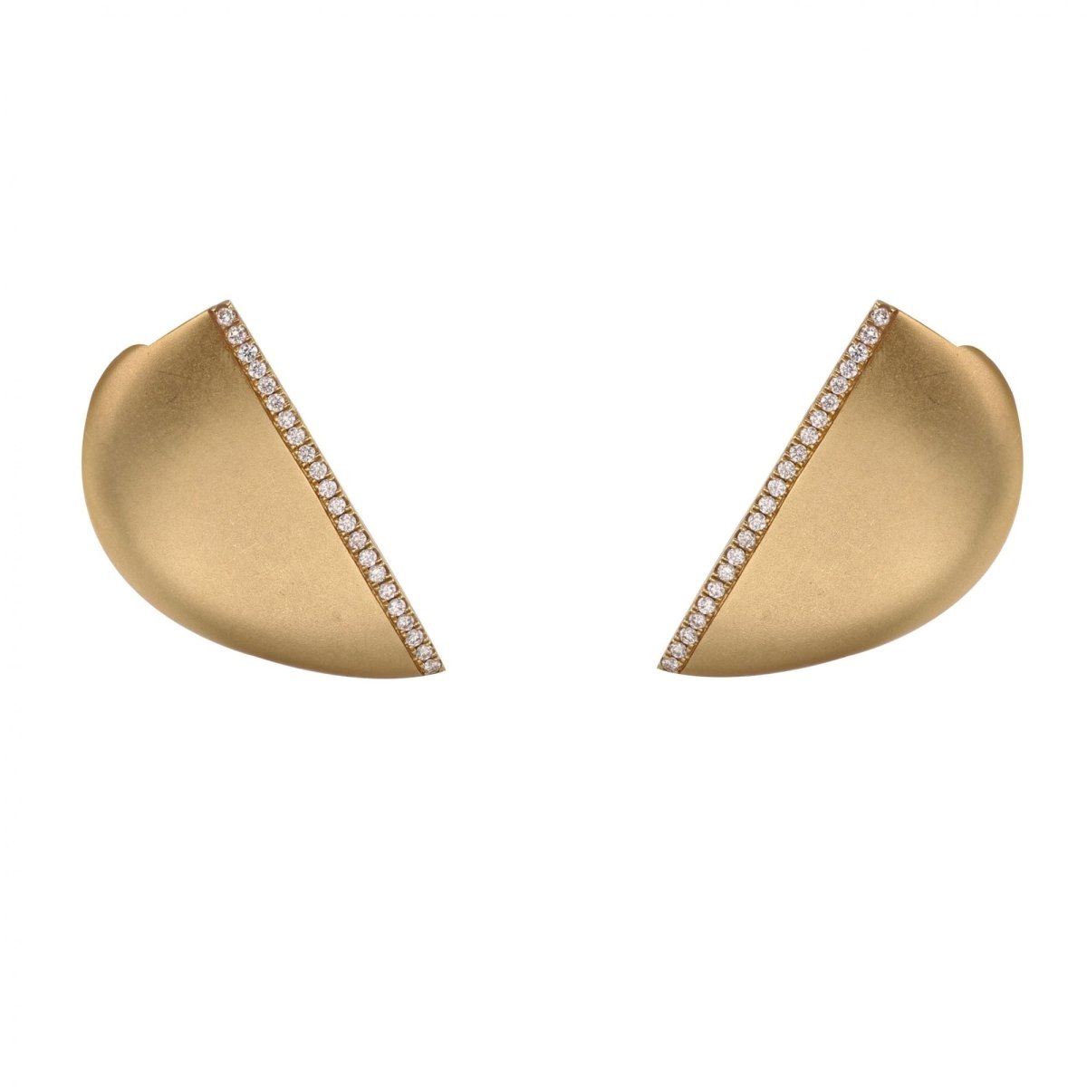 Boucles d'oreilles OFÉE Lobe en or jaune et diamants - Castafiore