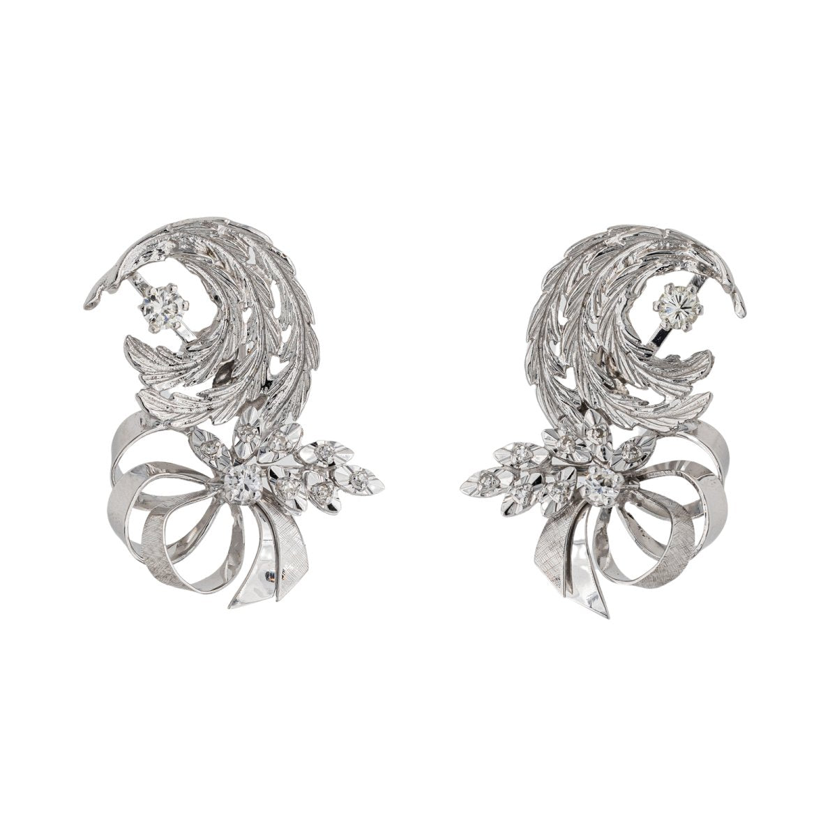 Boucles d'oreilles Or blanc Diamant - Castafiore