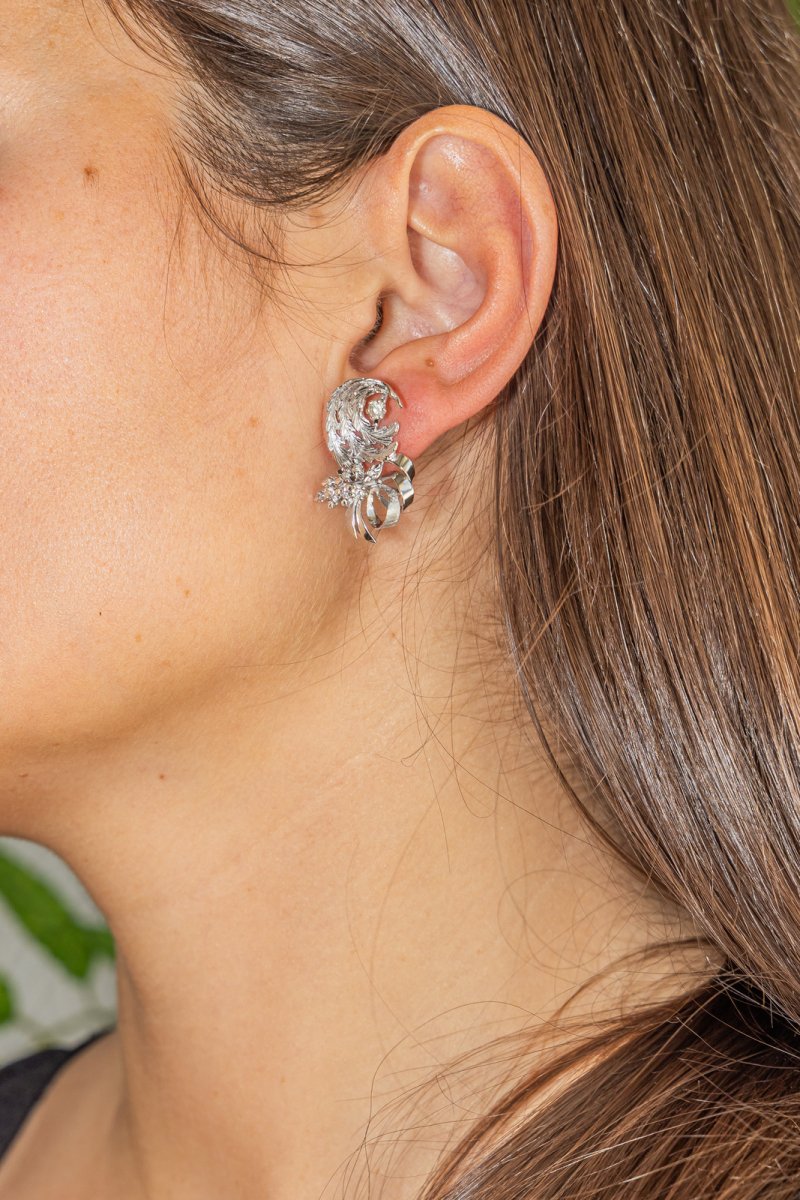 Boucles d'oreilles Or blanc Diamant - Castafiore