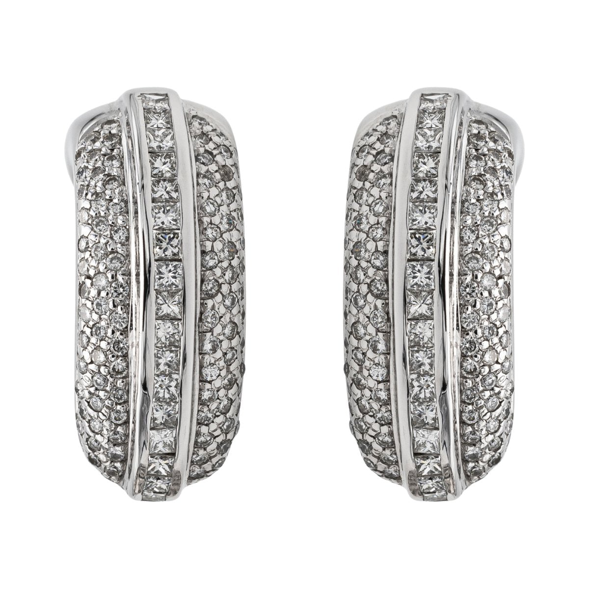 Boucles d'oreilles Or Blanc Diamant - Castafiore