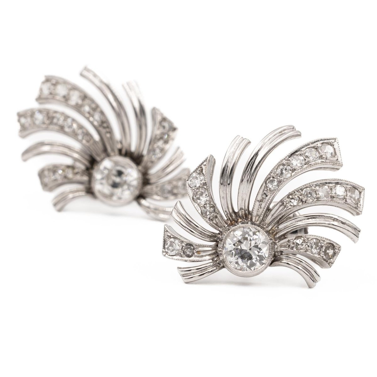 Boucles d'oreilles Or blanc Diamant - Castafiore