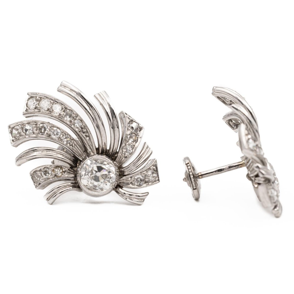 Boucles d'oreilles Or blanc Diamant - Castafiore