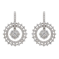 Boucles d'oreilles Or blanc Diamant - Castafiore