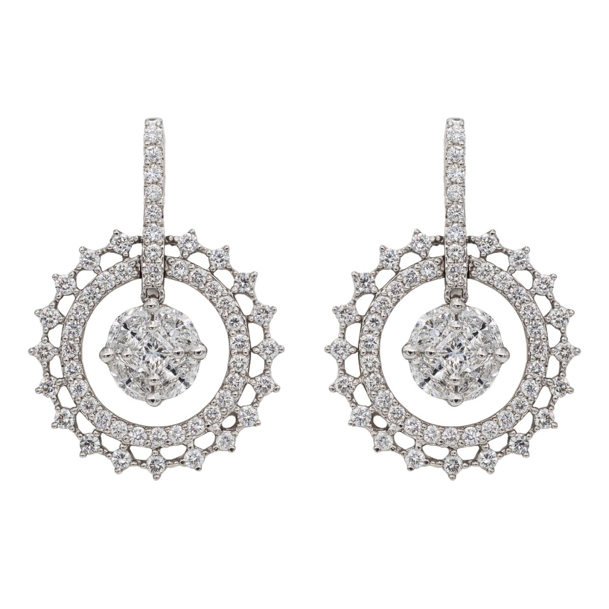 Boucles d'oreilles Or blanc Diamant - Castafiore