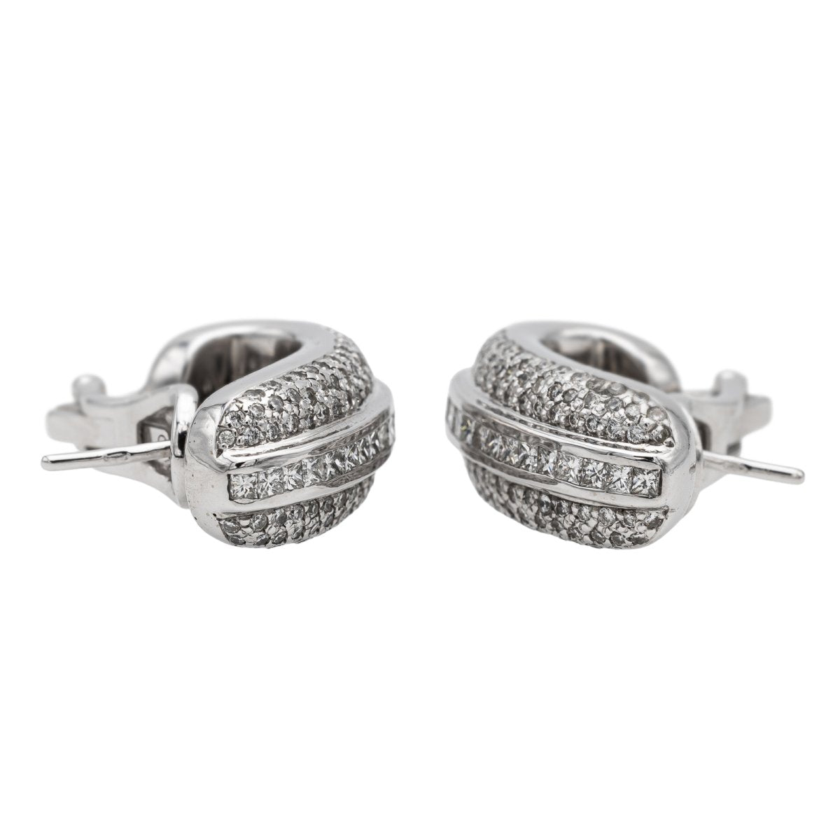 Boucles d'oreilles Or Blanc Diamant - Castafiore