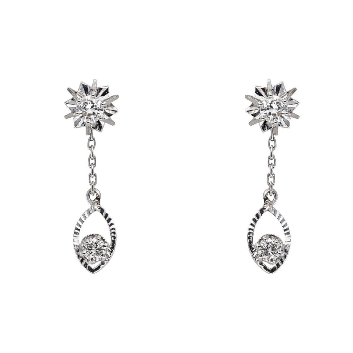 Boucles d'oreilles Or blanc Diamant - Castafiore