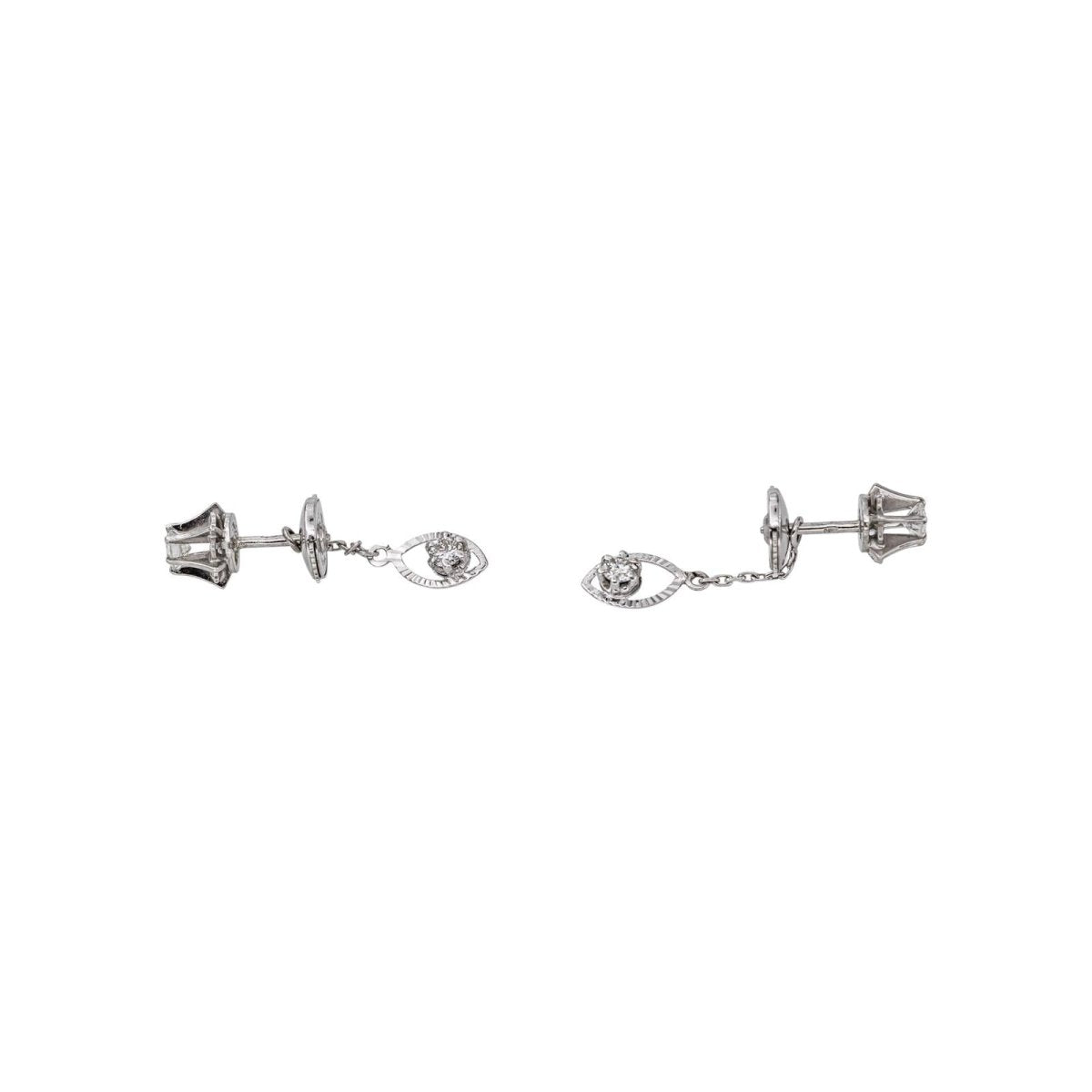 Boucles d'oreilles Or blanc Diamant - Castafiore