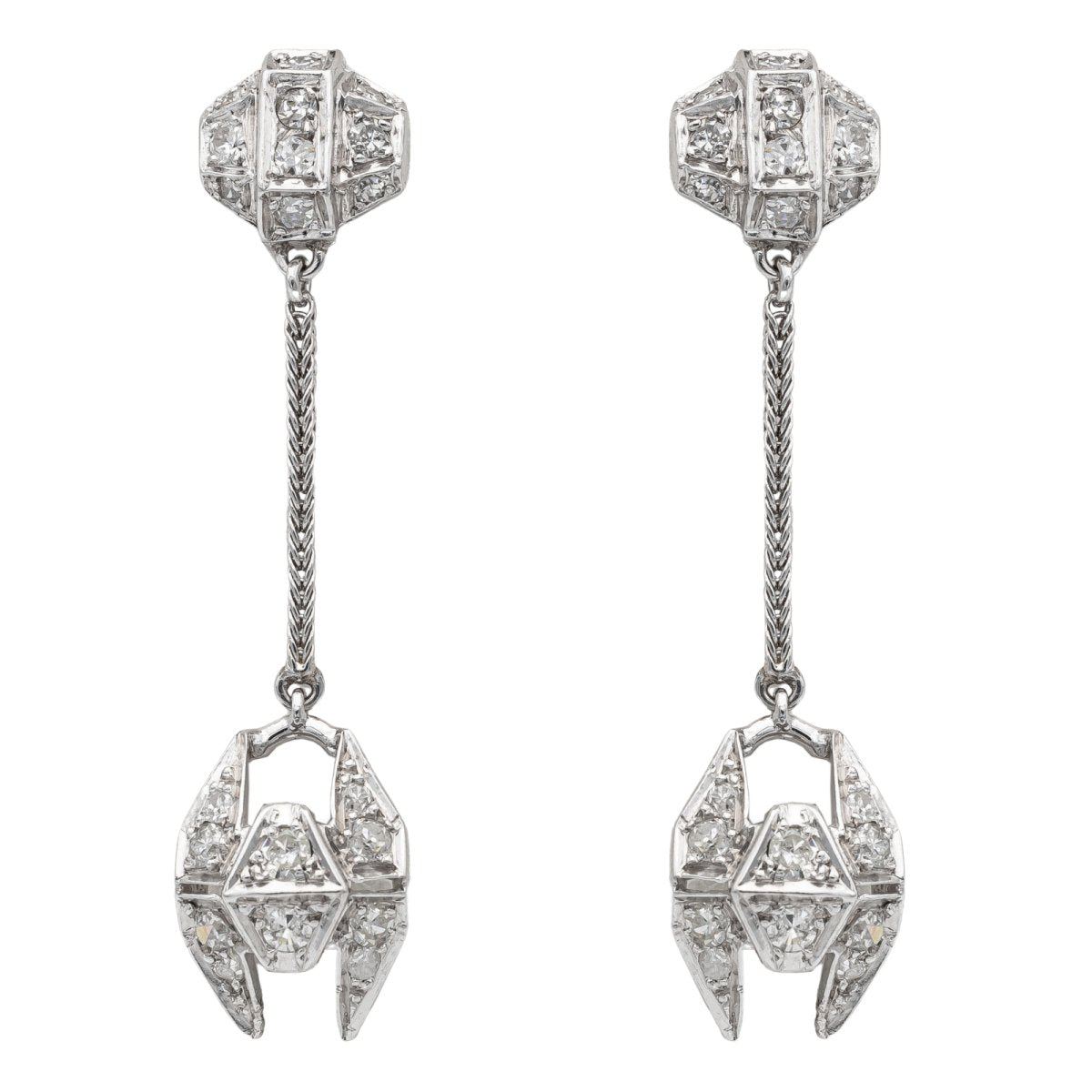 Boucles d'oreilles Or blanc Diamant - Castafiore