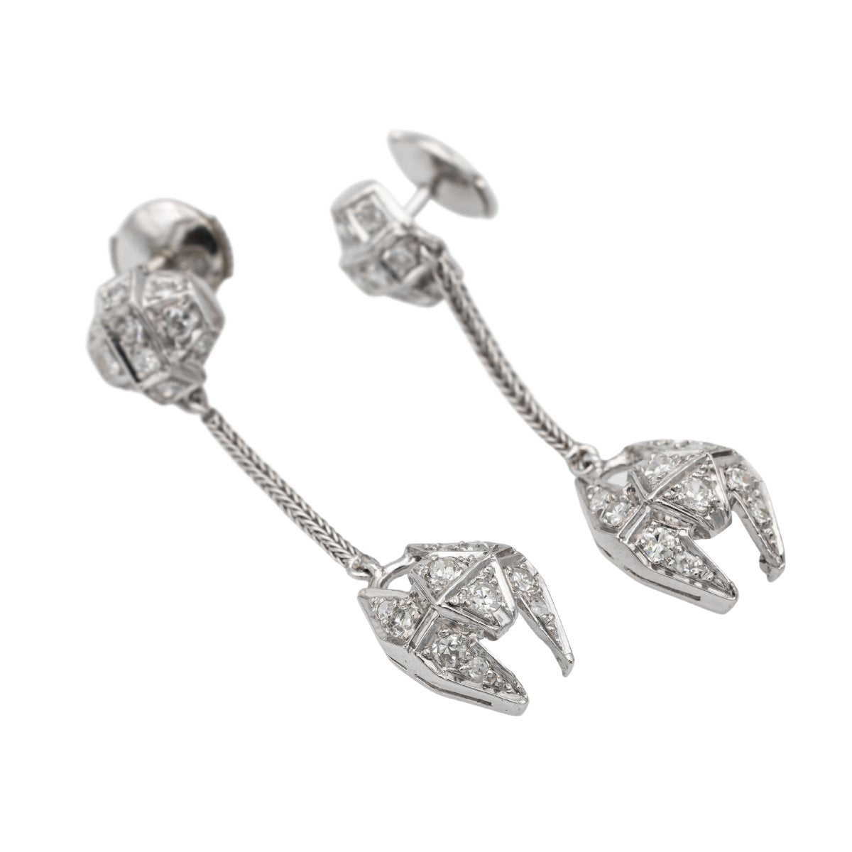 Boucles d'oreilles Or blanc Diamant - Castafiore