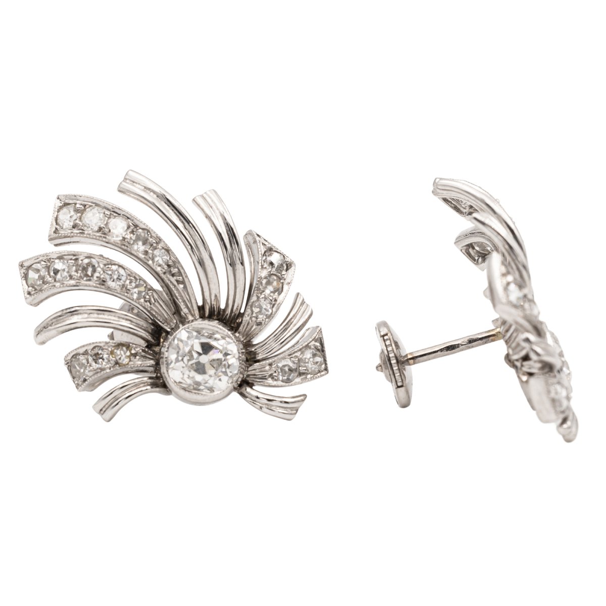 Boucles d'oreilles Or blanc Diamant - Castafiore