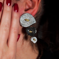 Boucles d'oreilles or blanc diamants - Castafiore